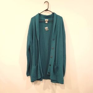 Liz Baker Vintage Teal Cardigan Sweater
